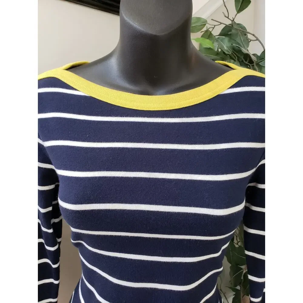 Lauren Ralph Lauren T-Shirt  Dress Womens Small Blue Striped Boat Neck - Picture 11 of 11